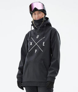 <b>Waterproof</b> Softshell Ski Hoodie Snowboard Pullover Windproof <b>Winter</b> Thermal Fleece <b>Jacket</b> with Integrated High Neck Gaiter - Product Image 1