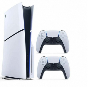 Console PlayStation 5 avec manettes DualSense, design blanc et noir, Wi-Fi activé, haute qualité - Product Image 1