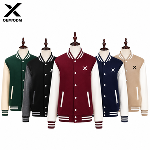 Veste universitaire pour femme X Sports City, couleur unie, manches longues, col rabattu, polyester, logo personnalisé ODM, design avant, vêtements d'automne - Product Image 1
