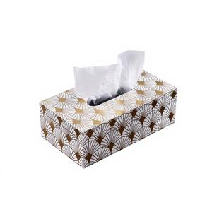 Caja de pañuelos de MDF estilo madera con acabado liso para uso diario. Portapañuelos de MDF de diseño moderno para sala de estar y oficina. - Product Image 1