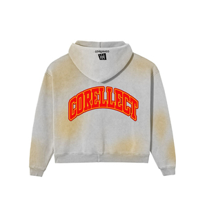 Sweat à capuche zippé surdimensionné vintage en coton épais 500 g/m² brodé et teint uni, personnalisé OEM - Product Image 3