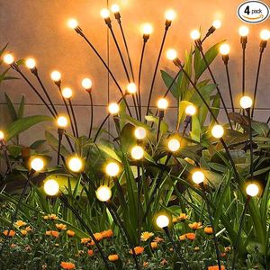 Set di 4 Luci Solari da Giardino Oscillanti a Forma di Lucciola, Illuminazione Decorativa per Esterni - Product Image 1