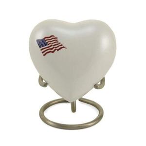Latest Arrival <b>Heart</b> Cremation Urn With American Flag Design Adult Keepsake Ashes Urn Customizable Designs Metal Urns For Memory - Product Image 1