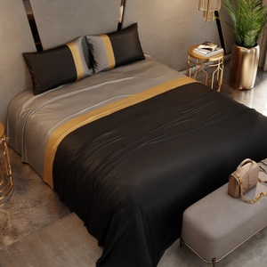 Sábana de Microfibra Moderna en Degradado Negro Dorado, 125 GSM, Ecológica, Duradera, para Todas las Estaciones, Suave y Ligera, para el Hogar - Product Image 1