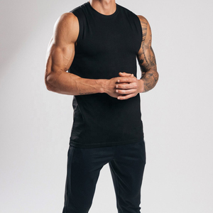 Camiseta sin Mangas Negra para Hombre, Calidad Premium 2026, Cuello Redondo, Color Sólido, Tejido de Punto, Estilo Casual, Entrega a Tiempo - Product Image 1