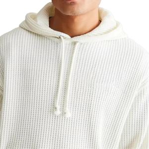 <b>Men's</b> Lightweight Cotton Polyester Waffle Fabric <b>Hoodie</b> Sweatshirt Custom Logo Embroidered with Solid Pattern and Hooded Collar - Product Image 3