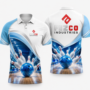 Custom Polyester Knitted Bowling <b>Shirt</b> Men's Black <b>Flame</b> Design Pins Ball Digital Printed Quick Dry Lightweight Short Sleeve - Product Image 1