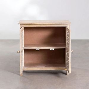 White Mango Wood Sideboard Cabinet Carved Door Storage <b>Console</b> <b>Table</b> <b>for</b> Living Room Bedroom Entryway - Product Image 3