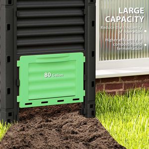 Compostiera da Giardino da 80 Galloni, Grande Compostiera da Esterno per Aerazione Rapida del Terreno, a Forma di Foglia Verde per Prato e Agricoltura, Contenitore Aerante - Product Image 5