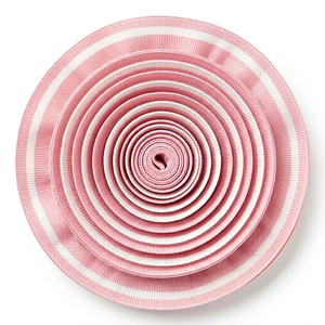 Cinta Grosgrain de 38mm Rosa y Blanca con Rayas Multicolores al por Mayor para Accesorios para el Cabello, Envoltura Decorativa, Manualidades y Decoración de Empaques - Product Image 2