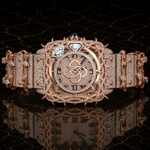 Montre de luxe pour homme en moissanite et diamants, entièrement pavée, avec pierres VVS, bracelet montre - Product Image 1