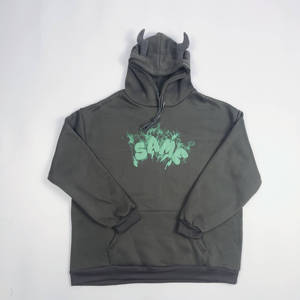 <b>Women's</b> <b>Orange</b> Hooded Sweatshirt Pullover Embossed Logo Solid Color Cotton Knitted Full Sleeve Autumn Casual Wear - Product Image 2