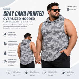 Wholesale Men <b>Camo</b> Hooded Stringer <b>Top</b> Plus Size Gym Tank <b>Top</b> Sports Training Hooded Singlet <b>Top</b> Men Yoga Sleeveless Hoodie - Product Image 1