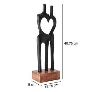 Abstract Wooden Base Sculpture <b>Figure</b> Shape Heart Design Modern Artistic Handmade Tabletop Decor for Living Room Valentine's - Product Image 2