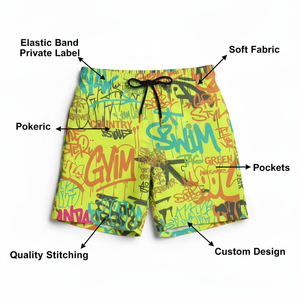 Polyester Custom Pattern <b>Men's</b> Surf Board Short Swim <b>Trunk</b> With Custom Logo Swimsuit <b>Men</b> Casual Beachwear - Product Image 3