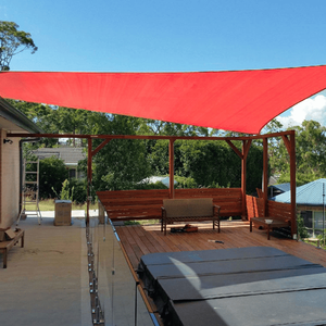 Telo Ombreggiante in HDPE Rosso Scarlatto 8FT X 10FT, Grande Tenda Parasole in Plastica Poliestere PVC per Giardini e Cortili, Rete Triangolare Quadrata con Protezione UV - Product Image 5