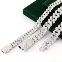 Chaîne cubaine en moissanite de qualité export, plaquée or 18 carats, fabrication OEM/ODM, vente en gros de bijoux disponibles à la vente