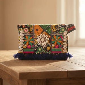 Rangmanch <b>Patchwork</b> Shell Embroidered Clutch <b>Bag</b> Available for Affordable Price from India - Product Image 2