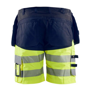 Shorts de travail de sécurité multi-poches en coton 100% avec bande réfléchissante 3M et logo brodé - Product Image 3
