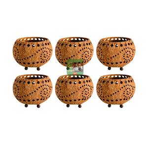 Handmade Coconut Shell Decorative Bowl Round Plant Fiber <b>Home</b> <b>Decor</b> Bohemian Style Indoor Living Room Tabletop - Product Image 6