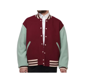 Chaqueta Varsity de Lana al por Mayor con Logotipo Personalizado, Estilo Béisbol de Invierno, Nueva Moda, Botones de Tela de Cuero, Tallas Grandes - Product Image 3