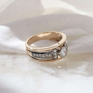 IGI/GIA Lab Grown Vintage 14k or jaune mariage/bague de fiançailles coupe diamant unisexe bagues fines pour les fêtes d'anniversaire - Product Image 2