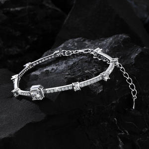 RAMDUT IMPEX GRA Certified Moissanite Tennis Bracelet Silver Plated Princess Cut Teardrop Claw Set Sparkling Trendy Elegant - Product Image 3