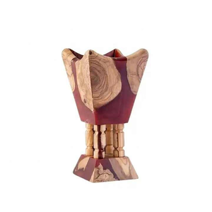 Quemador de Incienso Artesanal de Cerámica con Incrustaciones de Madera de Bambú, Diseño Geométrico Verde, para Uso Aromático en Todas las Estaciones - Product Image 4