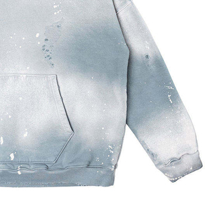 Sweat-shirt à capuche oversize pour homme, tie-dye dégradé bleu, en coton French Terry, décontracté, avec poches, coupe classique, pour l'automne - Product Image 5