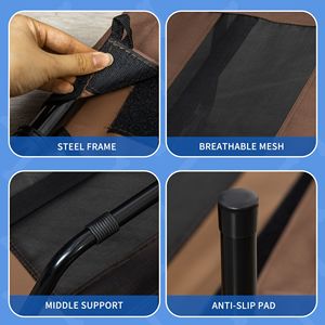 Cuccia per Cani XL Quadrata Portatile in Metallo con Rete Traspirante e Borsa per il Trasporto - Per Interni/Esterni - Product Image 6
