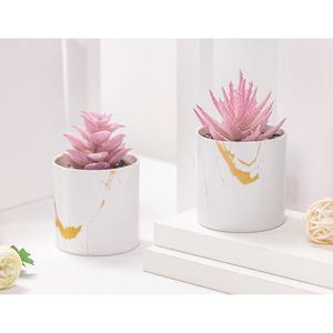Lot de 2 plantes succulentes artificielles roses pour la décoration de la maison et du bureau, accessoires de bureau, verdure pour la maison et le bureau - Product Image 3