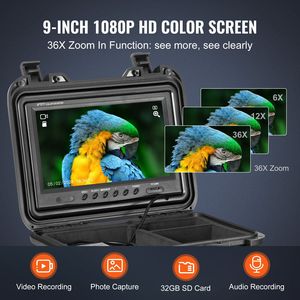 Cámara de Inspección de Tuberías de Alcantarillado, Autonivelante, de 165 Pies/50 m, con Pantalla HD de 9 Pulgadas y 1080P, Zoom de 36X, Resistente al Agua IP68, Categoría Analógica - Product Image 3