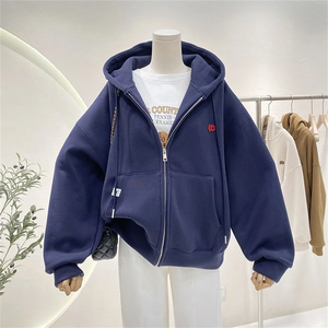 Fashion Autumn Solid <b>Hoodie</b> Sweatshirt Women Tops Casual Zip Up Solid <b>Hoodie</b> Streetwear Girl <b>Thin</b> Hooded Jacket Female - Product Image 1