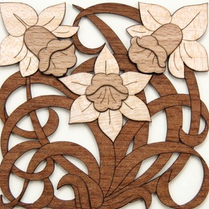 Vintage Style Veneer Floral <b>Shadow</b> <b>Box</b> - Product Image 3