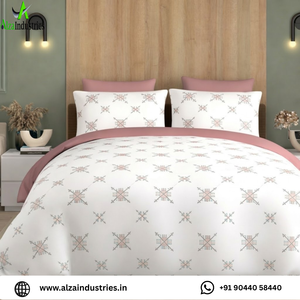 Juego de Sábanas de Algodón Puro, Tamaño Super King 120x120* |   Lino Transpirable con Estampado Geométrico Pastel y 2 Fundas de Almohada con Acabado Suave - Product Image 2