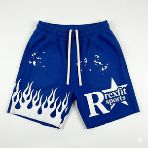 REXFIT SPORTS Pantalones Cortos Deportivos para Hombre con Estampado Gráfico, Cintura Elástica, Fabricante Personalizado, Pantalones Cortos de Entrenamiento para Hombre - Product Image 1