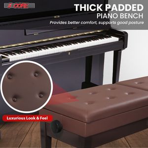 Sgabello Imbottito in Legno per Pianoforte Duet da 3,5 Pollici, Sedia Robusta per Musicisti con Vano Portaoggetti, Accessori per Strumenti Musicali - Product Image 5