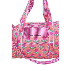 Sac de voyage matelassé vintage 100 % coton pur pour femme, imprimé indien fait main, léger, grande capacité, automne, plage - Product Image 4