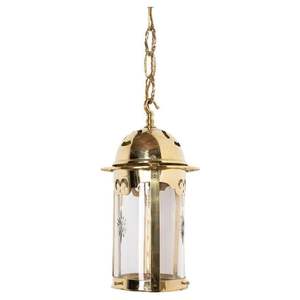 Farol de latón antiguo con detalles elaborados para decoración de estilo herencia, hogares tradicionales y arreglos de iluminación para templos. - Product Image 2
