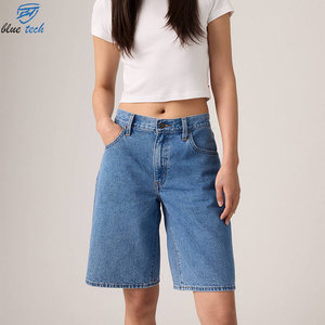 Custom Logo Women Denim <b>Shorts</b> High Quality Stretch High Waist Jean <b>Shorts</b> Supplier OEM ODM Wholesale Price - Product Image 3