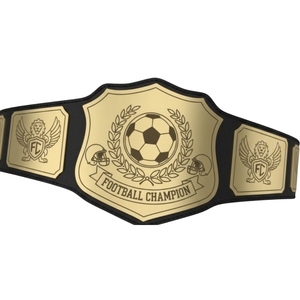 Ceinture de champion de football avec emblème doré et design football, ceinture en cuir de qualité supérieure personnalisable pour le sport - Product Image 3