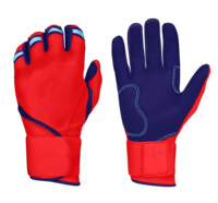 Gants de frappe de baseball en polyester/coton de qualité supérieure avec logo personnalisé, fermeture auto-agrippante, soutien du poignet, confort optimal