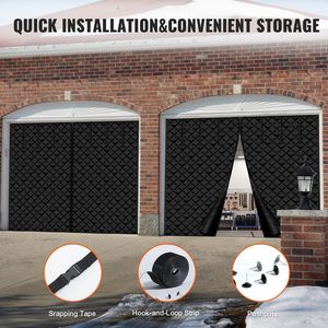 Kit d'isolation pour porte de garage hivernale 10x8FT, isolant thermique magnétique en tissu Oxford 300D, rideau de porte, accessoires pour portes et fenêtres - Product Image 5