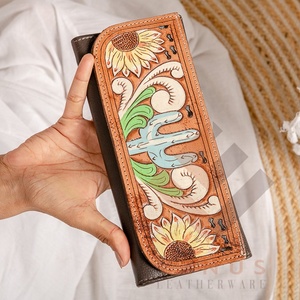 High Quality Women's Genuine Leather Clutch <b>Bag</b> Wallet Fashionable <b>Long</b> Design Purse with Landscape Pattern - Product Image 1