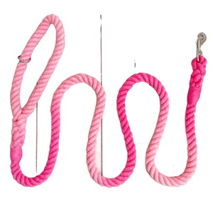 Trendy Lead Customized Colored Cotton Rope Handmade <b>Dog</b> <b>Leash</b> Pet <b>Leash</b> Set - Product Image 1