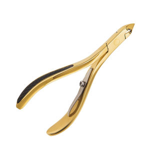 Cortauñas de Titanio Color Dorado, Acero Inoxidable con Acabado Espejo, para Manicura, con Resorte - Product Image 1