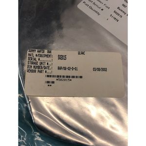 Ulvac 502015 Shutter Plate, <b>Dummy</b> Wafer, 154744 - Trusted Global Legacy Semiconductor Equipment and Parts at - Product Image 1