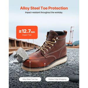 Stivali da lavoro da uomo con punta in acciaio impermeabile taglia 10 scarpe di sicurezza antiscivolo - Product Image 3
