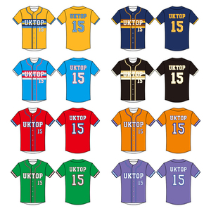 Camiseta de Béisbol para Hombre, 100% Poliéster, Absorbente de Humedad, Transpirable, de Secado Rápido, Uniforme Personalizado con Bolsillos - Product Image 5