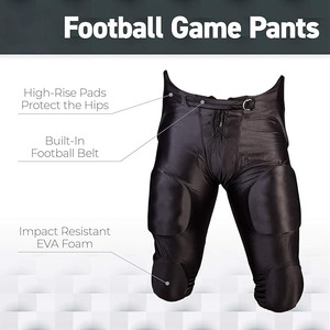 Maillot de football américain intégré avec protections pour adultes, pantalon de jeu de compression solide 180g - Product Image 2